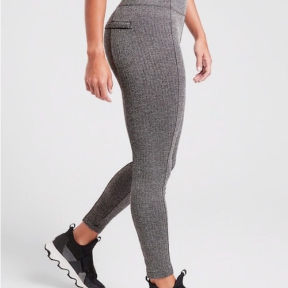 Nwt- Athleta Grey Herringbone Pattern Legging - S… - image 1